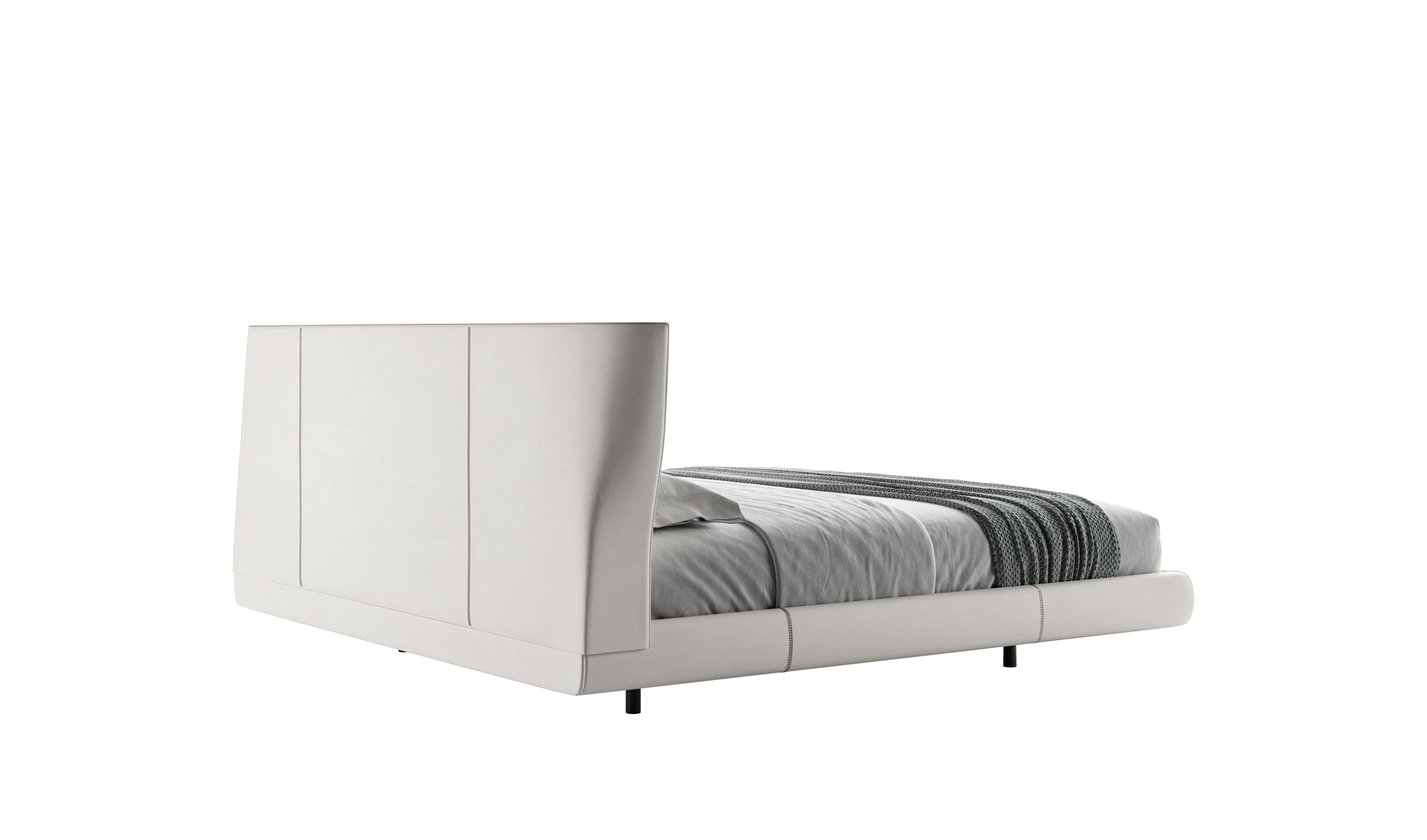 King size bed - White thick leather | B&B Italia Official Shop